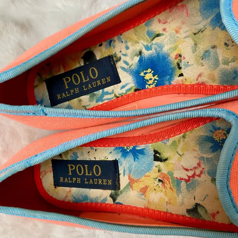 Polo Ralph Lauren Girl's Embroidered Ballet Flats Size 13